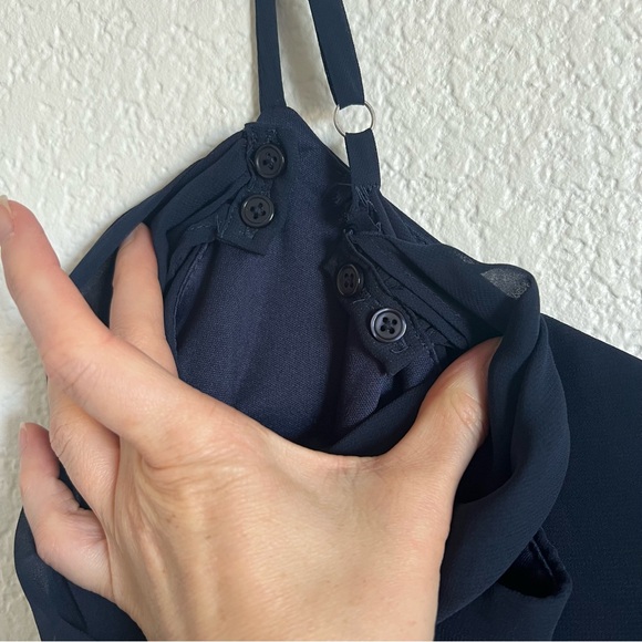 Birdy Grey 2X Navy Devin Chiffon Bridesmaid Formal Gown Dress Detachable Sleeves - Picture 11 of 13